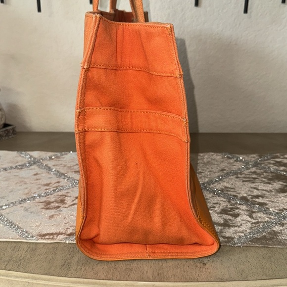 Tory Burch Ella Tote Bag Orange Medium Size - Picture 10 of 16